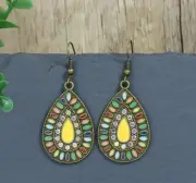 1.5” Bronze-tone Earring Set Bohemian Retro Drop Dangle Hook New Free Ship 8296