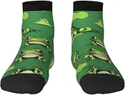 [VPPUR] Funny Green Frogs Print Casual Socks Adult Socks Unisex Crew Socks For Women And Men For Workouts Sports