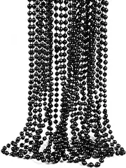 Bead Necklace, 12PCS Halloween Black Bead Necklaces Stuff Accessories, 33" Mardi Gras Beads Necklace Costume, Festival Parade Throw Accessory Sets for Halloween Party Events Supplies Decor, Plastic