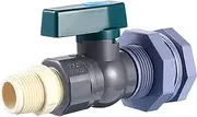 PVC Spigot Faucet Kit PVC Rain Barrel Valve with Bulkhead Fitting and Hose Adapter, Rain Barrel Kit for Aquariums Water Tanks Pools(3/4 Inch,Gray with Green)