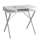 Computer Desk Home Office Laptop Storage Shelves 31"L Work Metal White