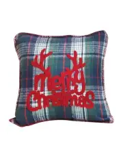 [SOGA] Christmas Plaid Throw Pillow 45cm in Multi
