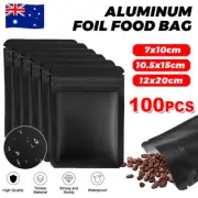 100x Mylar Bag Black Aluminum Mylar Foil Pouch Self Sealing Storage Package Bags