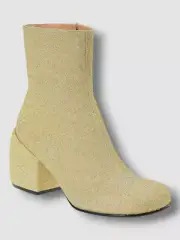 $785 Dries Van Noten Women's Gold Metallic Ankle Boots Shoe Size EU 36.5/ US 6.5
