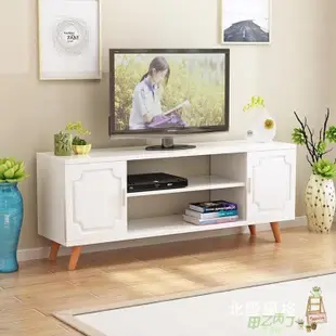 【熱賣精選】電視櫃北歐電視櫃簡約現代日式臥室小戶型歐式電視機櫃實木白色地櫃60高XW