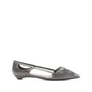 [Prada] Prada Satin Cut-out Ballerinas 38 IT GREY