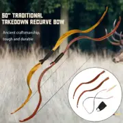 Archery 50" 25lbs Traditional Takedown Recurve Bow Long Bow Mongolian Horsebow