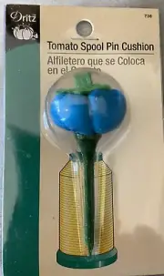 Fritz Tomato Spool Pin Cushion - Blue 2003 NEW NIP