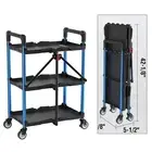 WORKPRO 3-Tier Collapsible Service Cart 31.8 kg Capacity for Garage, Workshop