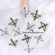 Set 8pcs Bow and Arrow Nail Charm (Mixed Silver + Bronze)