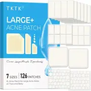TKTK Large Pimple Patches for Face, 7 Sizes XL Acne Patches, Big Hydrocolloid...