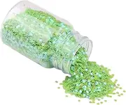 1 Bottle Iridescent Holographic Star Sequins 3mm Glitter Star Sequins for DIY Crafts Nail Art, Green