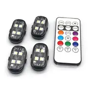 4pcs Wireless LED Strobe Lights Car Decor Atmosphere Light