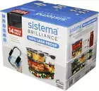 New Sistema Brilliance Leakproof Food Storage Container Lunchbox 14Pc