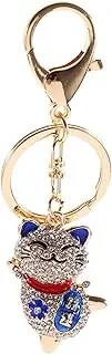 [CALLARON] Hanging Cat Shaped Pendant Keychain Lifelike Metal Key Ring Creative Cat Car Key Ring for Bags Backpacks and Luggage Unique Present for