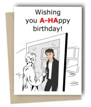 A-HA Birthday Card AHA 80s Retro Music 80's Duran Funny Pun Song