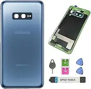 Galaxy S10e Back Cover Glass Replacement Battery Door Housing Waterproof with Camera Lens Parts for Samsung Galaxy S10e 5.8" G970U G970W G970F G970U1 G970F/DS G9700 + Tools (Blue)