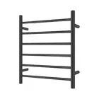 ACA 6 Rungs Bars Round Aluminium Electric Heated Towel Rack Wall Rail Black