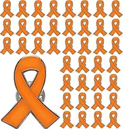 [JEOJEOY] 25 Pieces Orange Awareness Ribbon Pin Jewelry Brooch Pin Leukemia Multiple Sclerosis Lymphoma Awareness Pin with Secure Clutch Back Cerebral Cancer Awareness Lapel Pin