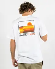 [Rip Curl] Rip Curl Men's Surf Revival Stacked T-Shirt in White Size Small S White