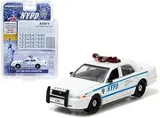 Greenlight 42771 2011 Ford Crown Victoria Police New York Police Department (NYPD) with NYPD Squad Number Decal Sheet Hobby Exclusive 1/64 Diecast Model Car