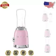 Compact Electric Personal Blender - 50's Pink Design with 2 Travel Bottles