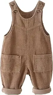 [Maeau] Unisex Baby Corduroy Dungarees Jumpsuit Toddler Boys Girls Suspender Harem Pants Corduroy Striped Adjustable Overalls Bib