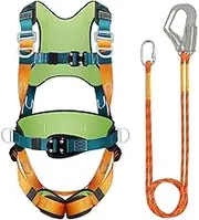 Fall Arrest Safety Harnesses - Safety Harness Fall Protection Kit,Shock Absorbing Lanyard, Comfortable Support Belt Quick Connect for Climbing Work Outdoor Sports