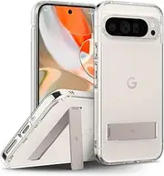 [Caseology] by SPIGEN Capella for Google Pixel 9/9 Pro Case, Built-in Kickstand, Hybrid PC Back Layer & Clear TPU Structure, Raised Edge Non-Slip Grip Cover - Clear with Ivory Kickstand
