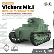 SSMODEL SS100577 1/100 15mm WarGaming Military British Vickers Mk.I Medium Tank