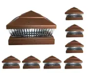 8 pcs 4x4 5x5 6x6 Copper Garden Solar Fence Post Cap Light 5 LED Bulb 78Lumens