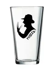 Halloween - Freddy - 16 oz Pint Beer Glass Pub Seltzer Cocktail Tea Barware