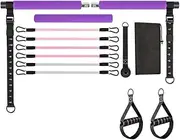 Ysyaxsyt Pilates Bar Kit with Resistance Bands, Multifunctional Yoga Pilates Bar Home Gym Pilates Resistance Bar Kit(Pink)