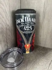Can Cooler- 4 in 1- Graphic Tumbler- Jack and Coke. Zipper