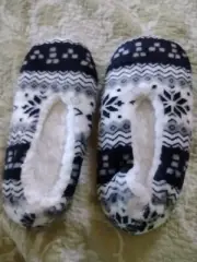 007X02 Dearfoams 40491 Sweater Clog w/ Faux Shearling Cuff Slippers XL Black