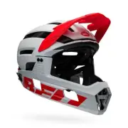Bell Super Air R Spherical Mountain Bike Helmet, Matte/Gloss White/Infrared, Med
