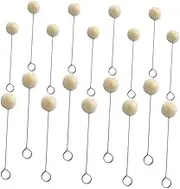 DIYEAH 100Pcs Leather Wool Balls Brush for Dyeing DIY Crafts Shoe Shine Soft Wool Daubers with Handle for Even Dye Distribution and Polishing