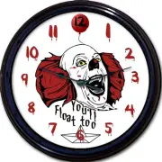 Pennywise It Stephen King Wall Clock Dancing Clown Horror Film You'll Float Too