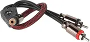 ETHZZLE RCA Signal Cable for Car Audio System Dual RCA to RCA Subwoofer Amplifier Wire Durable Stylish Mesh Design for Enhanced Sound Quality for Stereo Speaker Upgrade