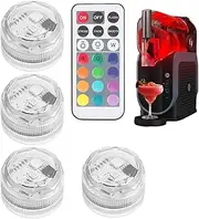 Mini Submersible LED Lights, Remote Control Reusable LED Lamp with 13 Colors 4 Modes, Wireless Underwater Light for Pond Aquarium Parties Bathtub Decorate