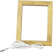 Amosfun Led Photo Frame Display Rack Wooden Night Light Stylish Photo Decor for Home