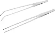 Milisten 2Pcs Long Tweezers for Aquatic Plants Stainless Steel Fish Tank Cleaning Tools Professional Aquascaping Tongs for Maintenance and Planting Aquariums