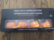 Musical Light Up Jack O Lantern Light Strings-8 feet New! Monster Mash Halloween