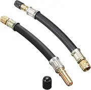 Tire Valve Extension, 2Pcs Tire Valve Adaptor, Flexible Rubber 6.29" Tire Valve Extender Inflatable Hose with Valve Cap Tire Repair Tools for Universal Cars Truck Motorcycle Bike