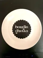 8” Bougie Ghetto Plate Porcelain Plate Decoupaged Decorative