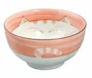 Pink 6.25 inch Porcelain Soup Bowl Maneki Neko Lucky Cat Made in Japan 2484