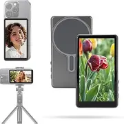 XUMIUZIY Phone Vlog Selfie Monitor Screen, Portable Phone Rear Camera Monitor Screen, Magnetic Mount Wireless Recording, for Selfie/Live Stream, for iOS & Android