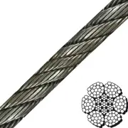 1-1/8" x 550' 6x26 Compacted & Swaged Wire Rope
