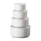Ceramic Nesting Bowls with Lids: Mixing Bowls with Lids - Porcelain Food Stor...