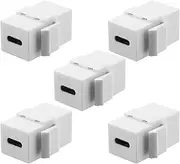 tunghey 5Pack USB C Keystone Jack Adapter USB 3.1 Type-C Female to Female Keystone Insert Socket Coupler Adapter for Wall Plate Outlet Panel (White)